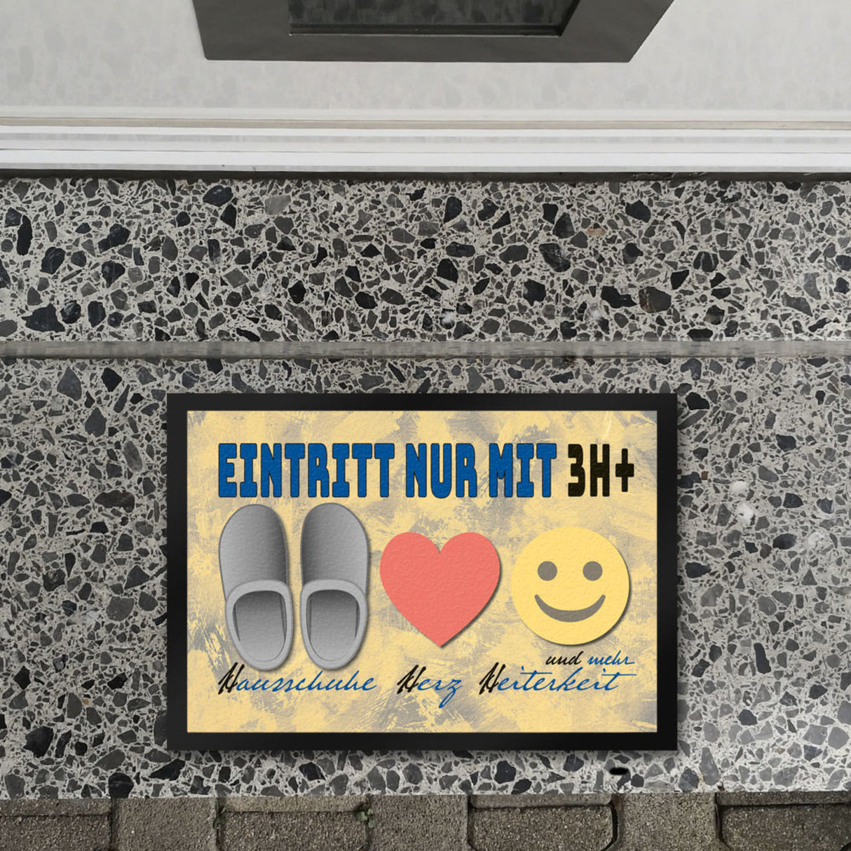 Haushalts-Regeln Fußmatte mit 3H+ Motiv