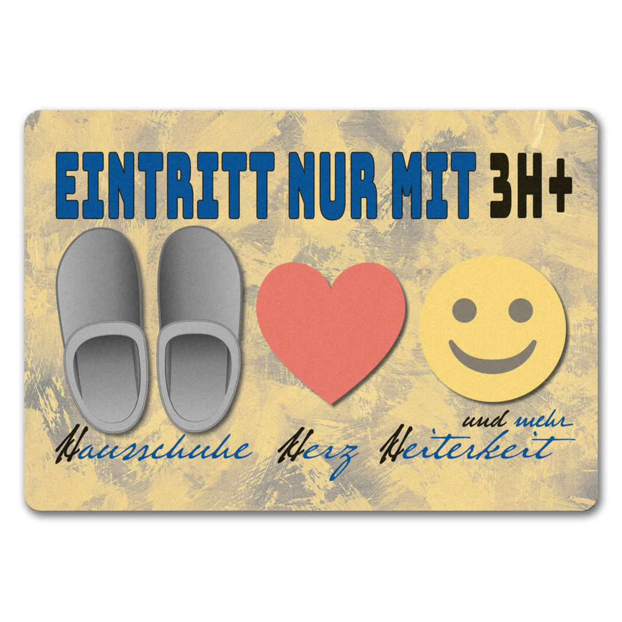 Haushalts-Regeln Fußmatte mit 3H+ Motiv