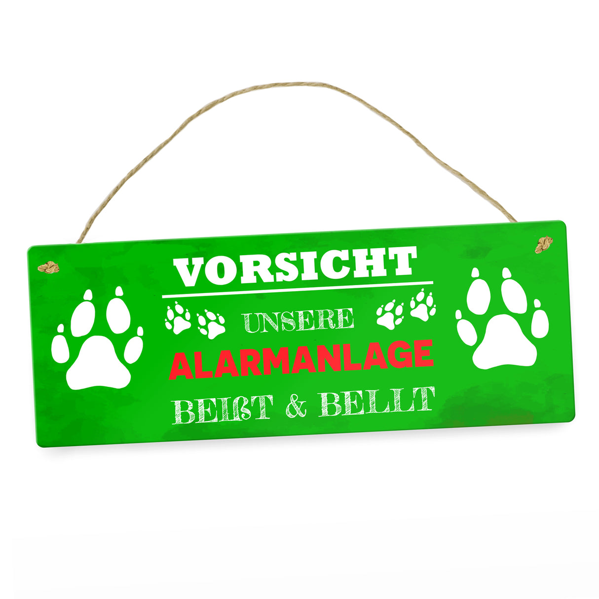 Vorsicht unsere Alarmanlage beißt & bellt Metallschild
