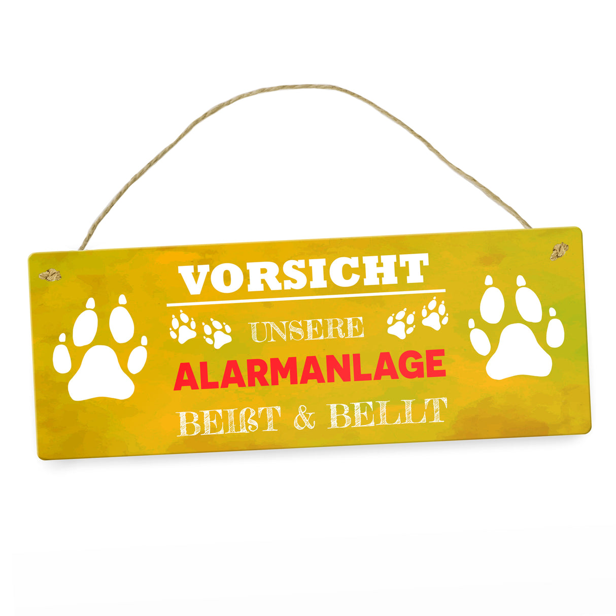 Vorsicht unsere Alarmanlage beißt & bellt Metallschild