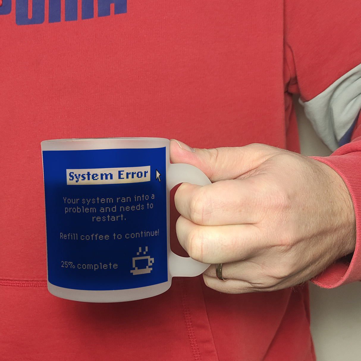 Bluescreen Kaffeebecher mit Fehlermeldung für Nerds