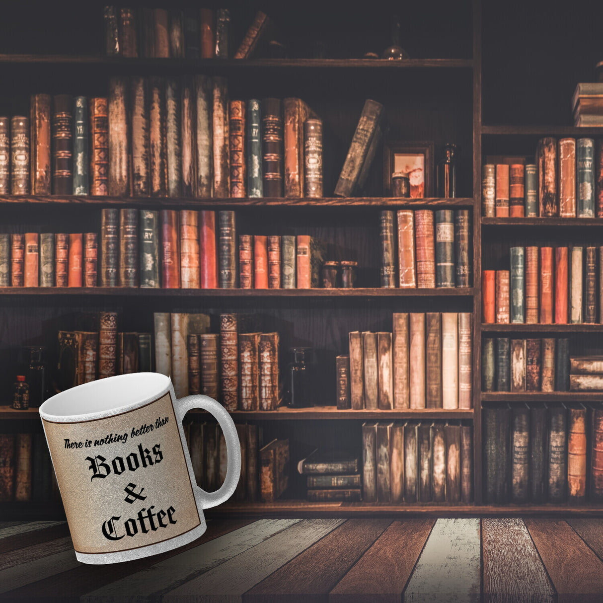 Büchernarr Kaffeebecher im Buchdesign mit Spruch