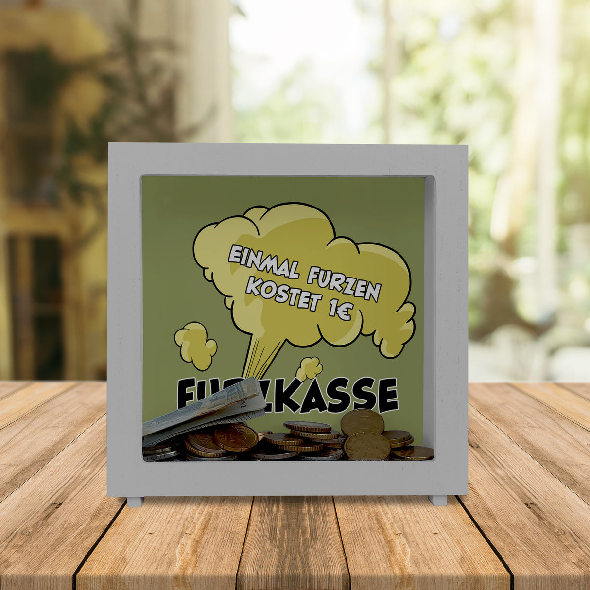 Einmal Furzen kostet 1€ witzige Furzkasse Spardose