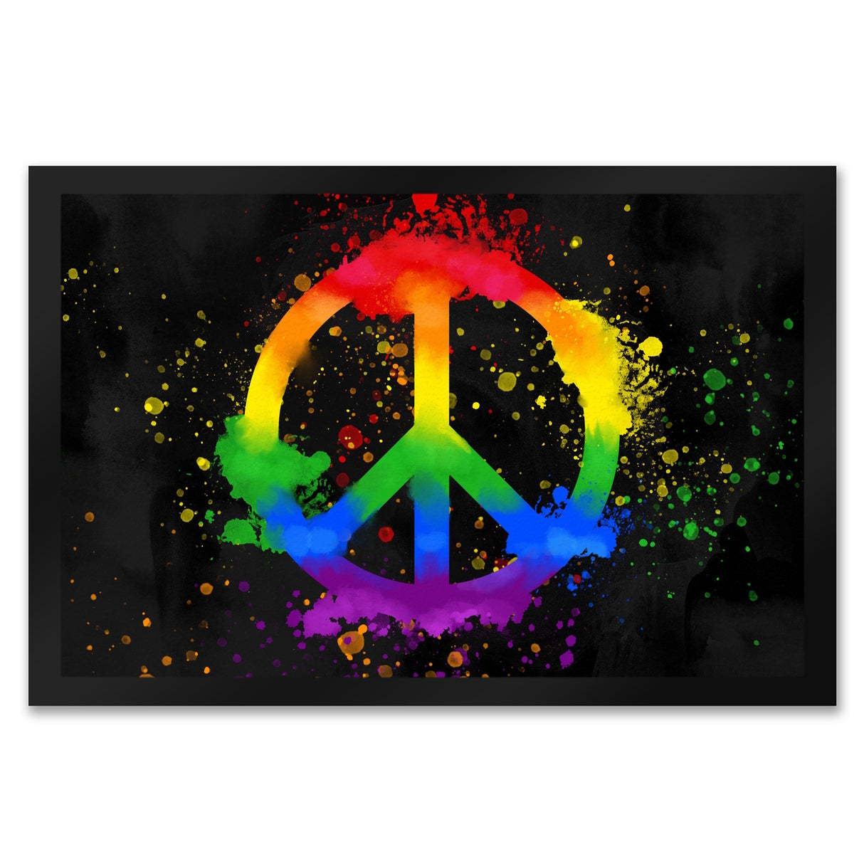 Regenbogen Fußmatte mit Peace-Zeichen