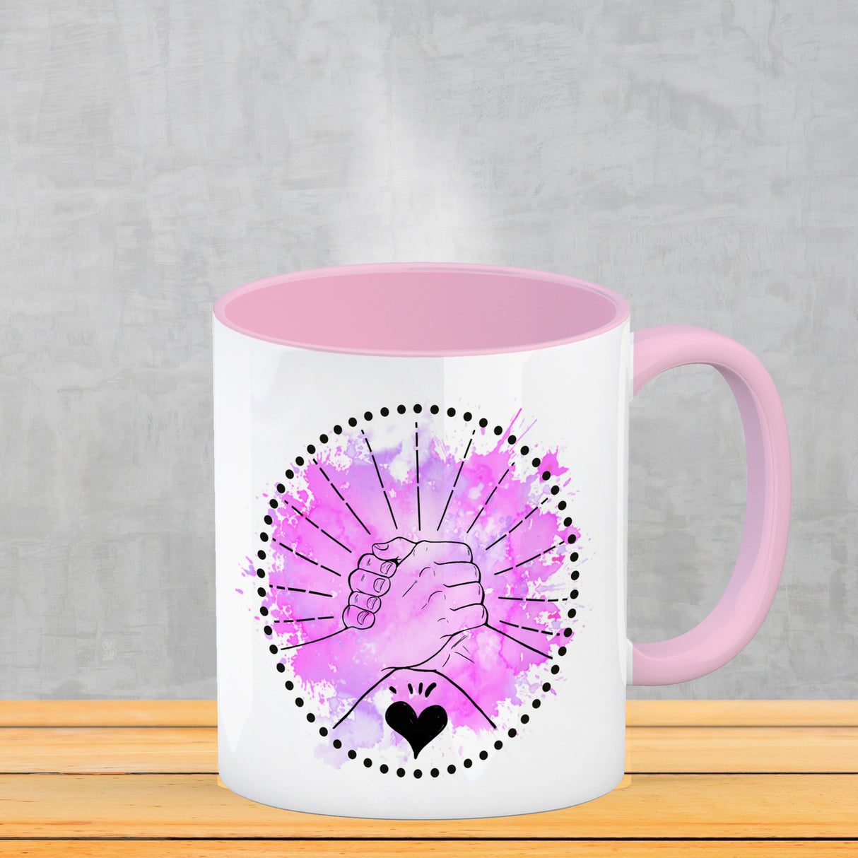 Freundschaft Kaffeebecher in violett mit tollem Spruch