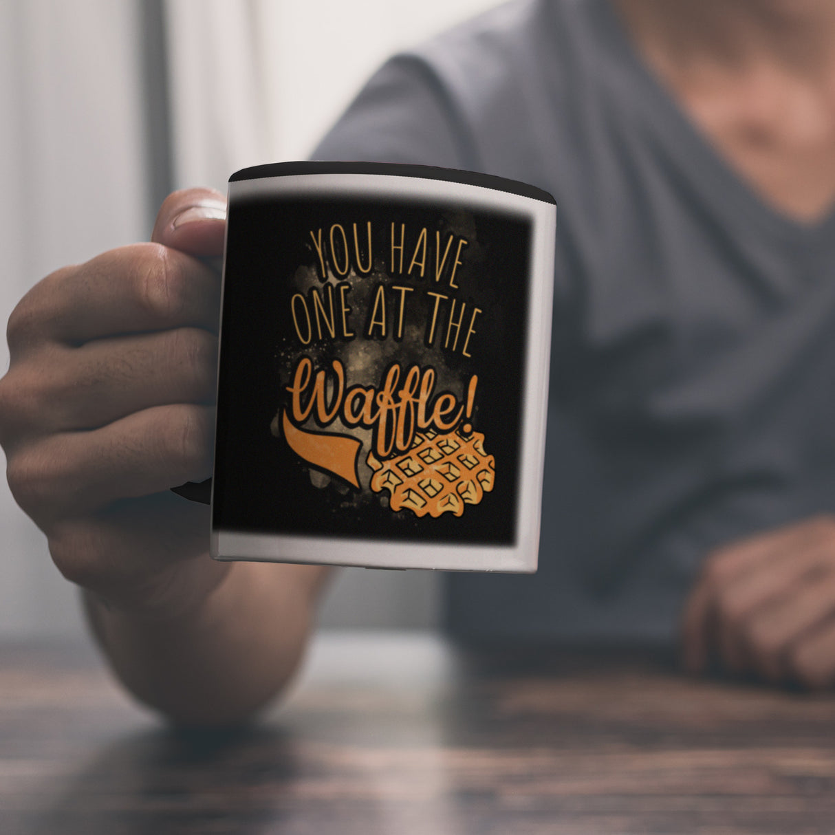 You have one at the waffle Kaffeebecher in Denglisch