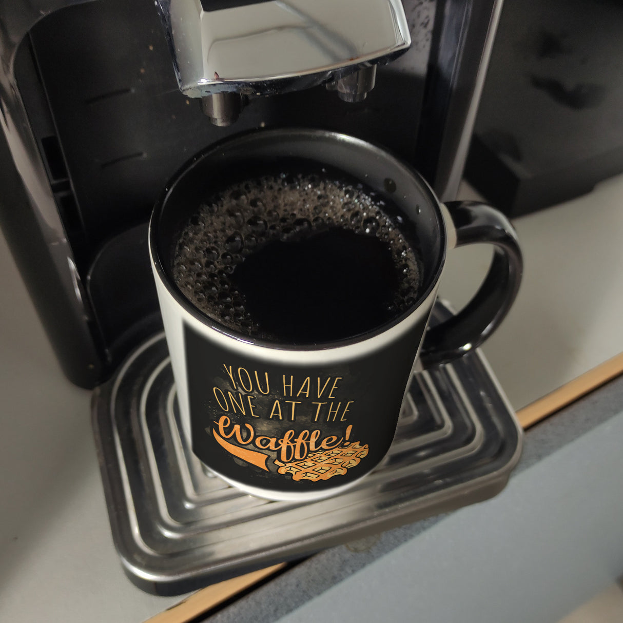 You have one at the waffle Kaffeebecher in Denglisch