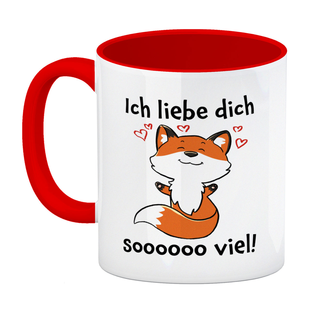 Ich liebe dich soooooo viel Kaffeebecher mit niedlichem Fuchs