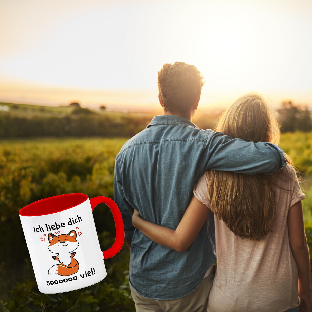 Ich liebe dich soooooo viel Kaffeebecher mit niedlichem Fuchs