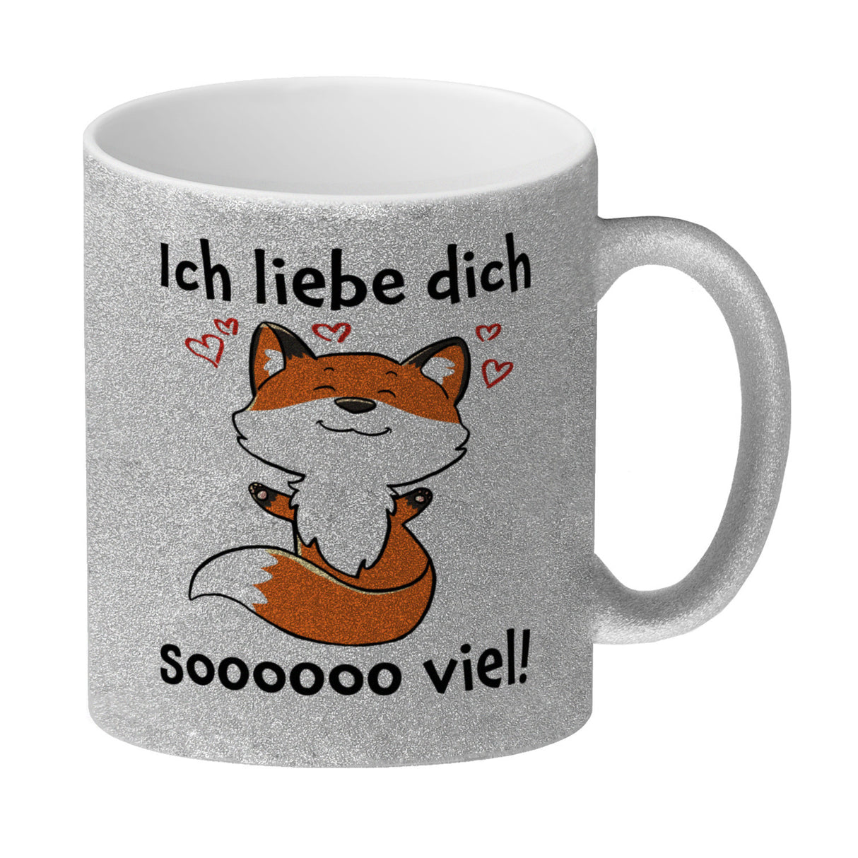 Ich liebe dich soooooo viel Kaffeebecher mit niedlichem Fuchs