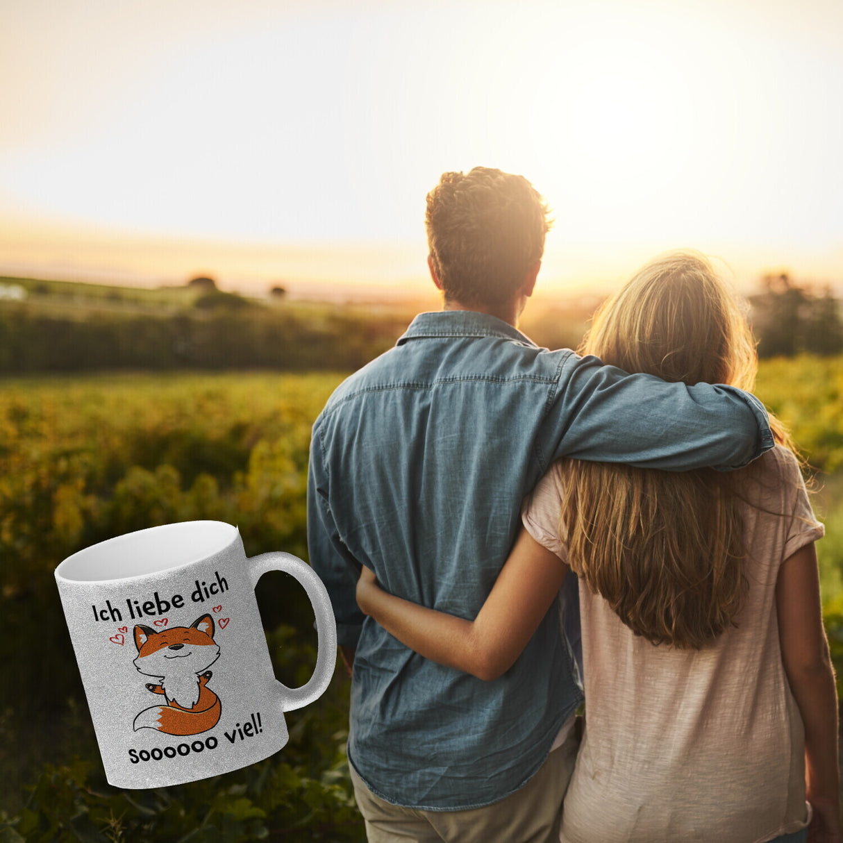 Ich liebe dich soooooo viel Kaffeebecher mit niedlichem Fuchs