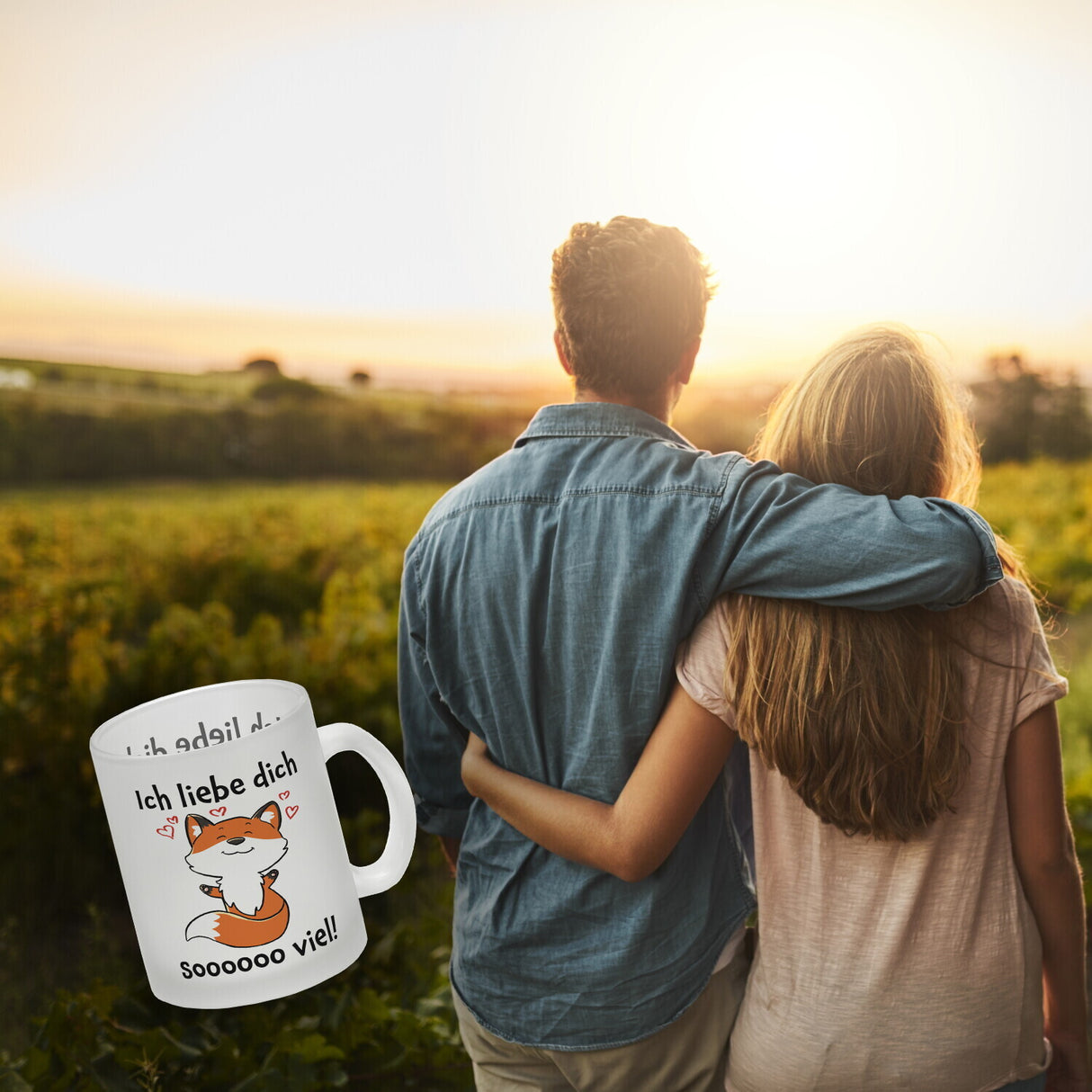 Ich liebe dich soooooo viel Kaffeebecher mit niedlichem Fuchs