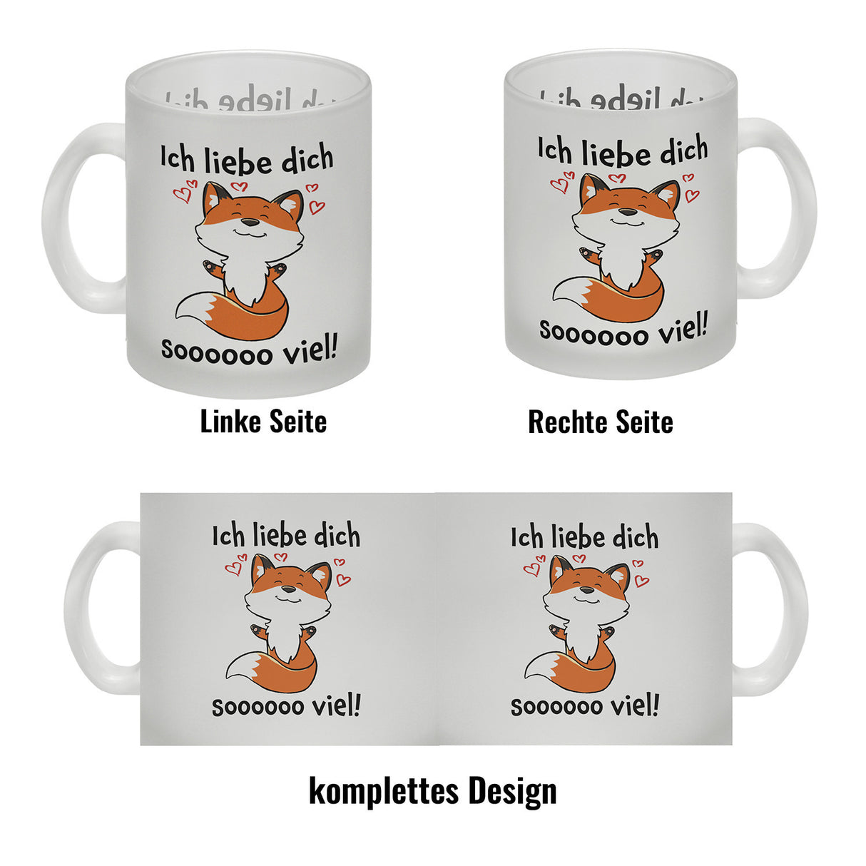 Ich liebe dich soooooo viel Kaffeebecher mit niedlichem Fuchs