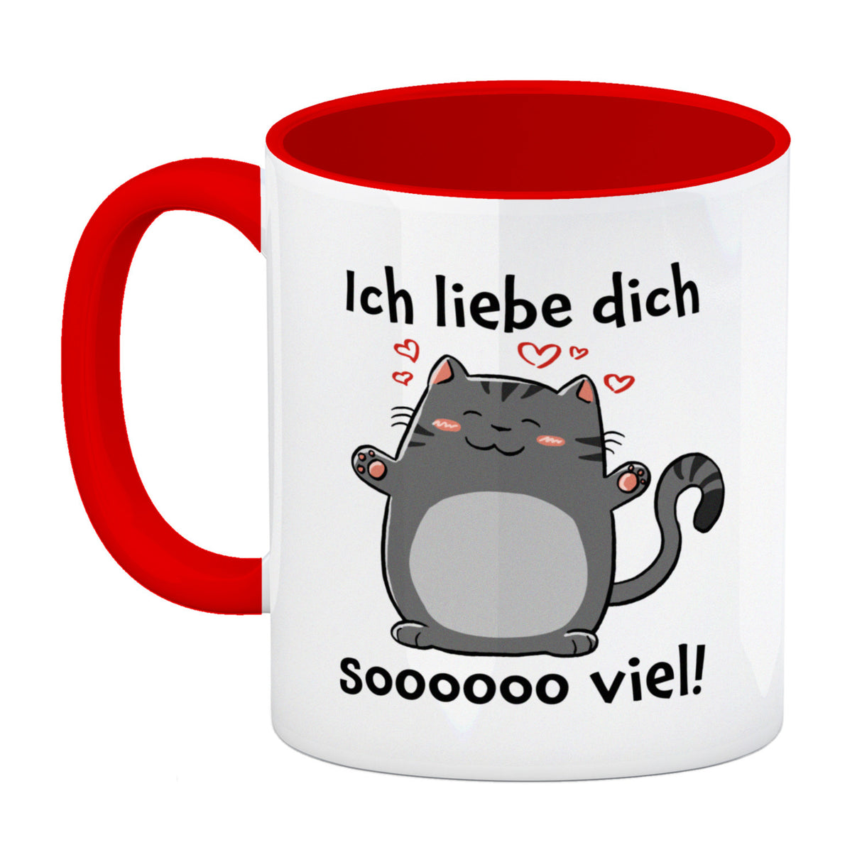 Ich liebe dich soooooo viel Kaffeebecher mit niedlicher Katze