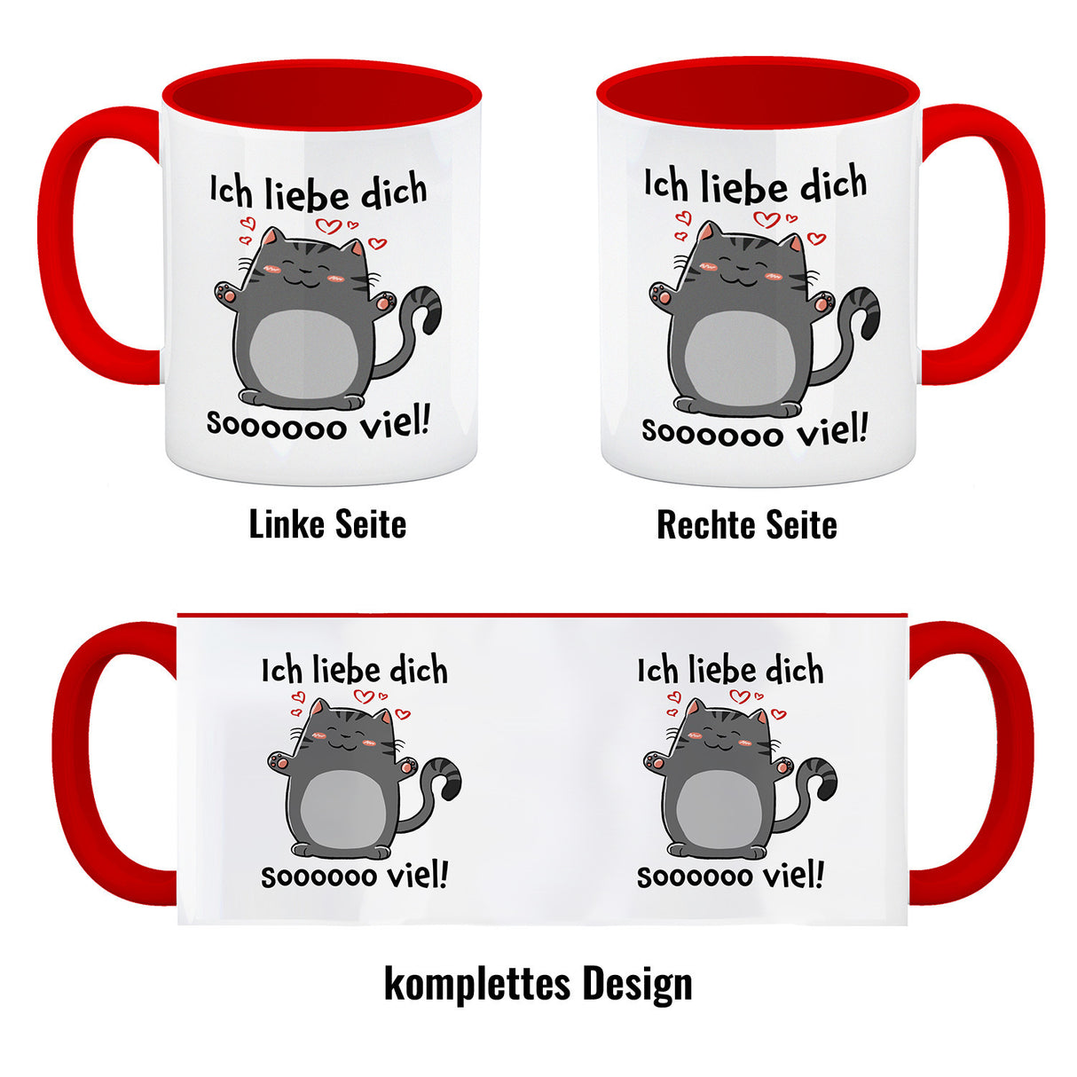 Ich liebe dich soooooo viel Kaffeebecher mit niedlicher Katze