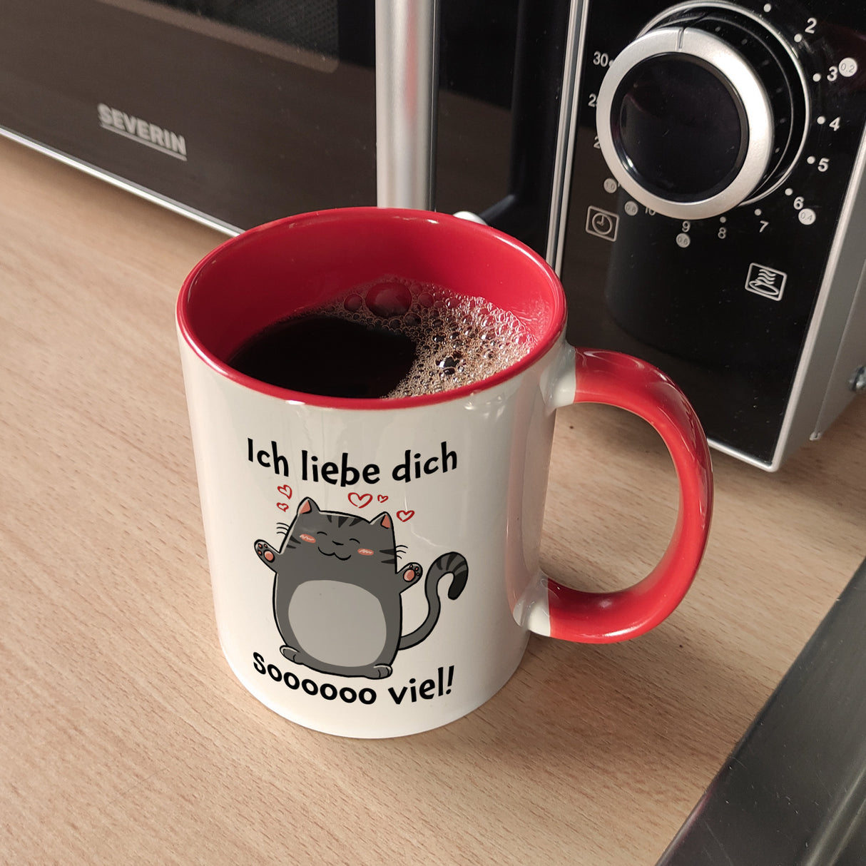 Ich liebe dich soooooo viel Kaffeebecher mit niedlicher Katze