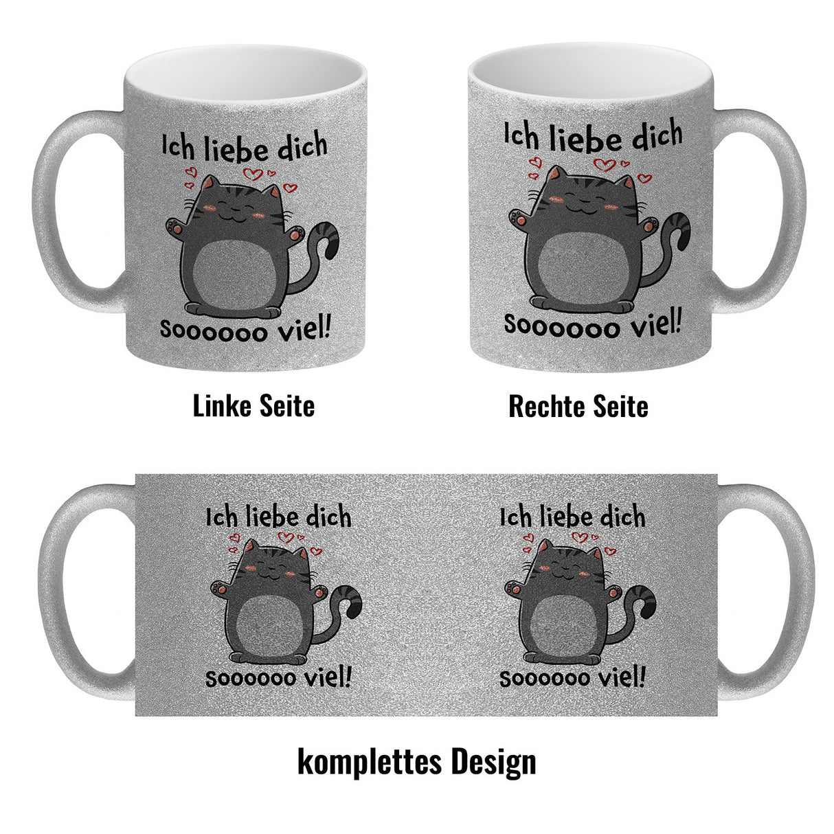 Ich liebe dich soooooo viel Kaffeebecher mit niedlicher Katze