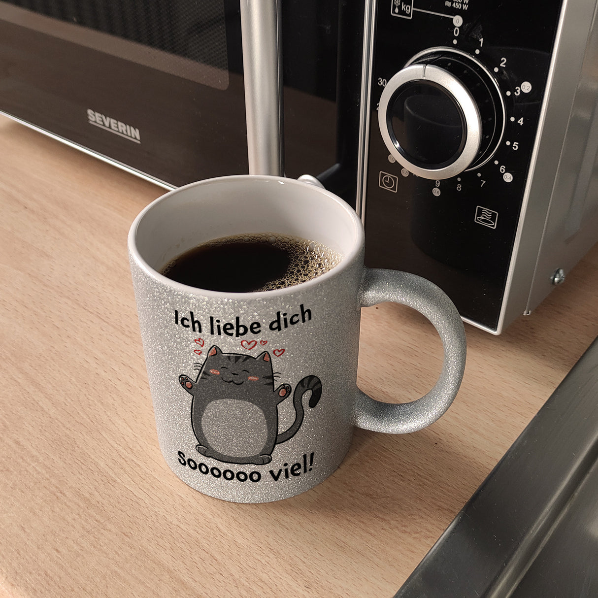 Ich liebe dich soooooo viel Kaffeebecher mit niedlicher Katze