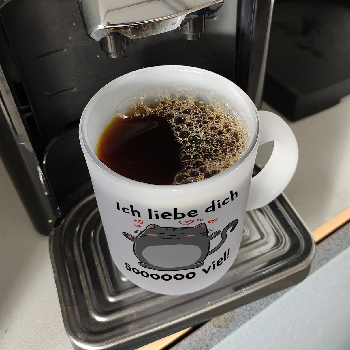 Ich liebe dich soooooo viel Kaffeebecher mit niedlicher Katze