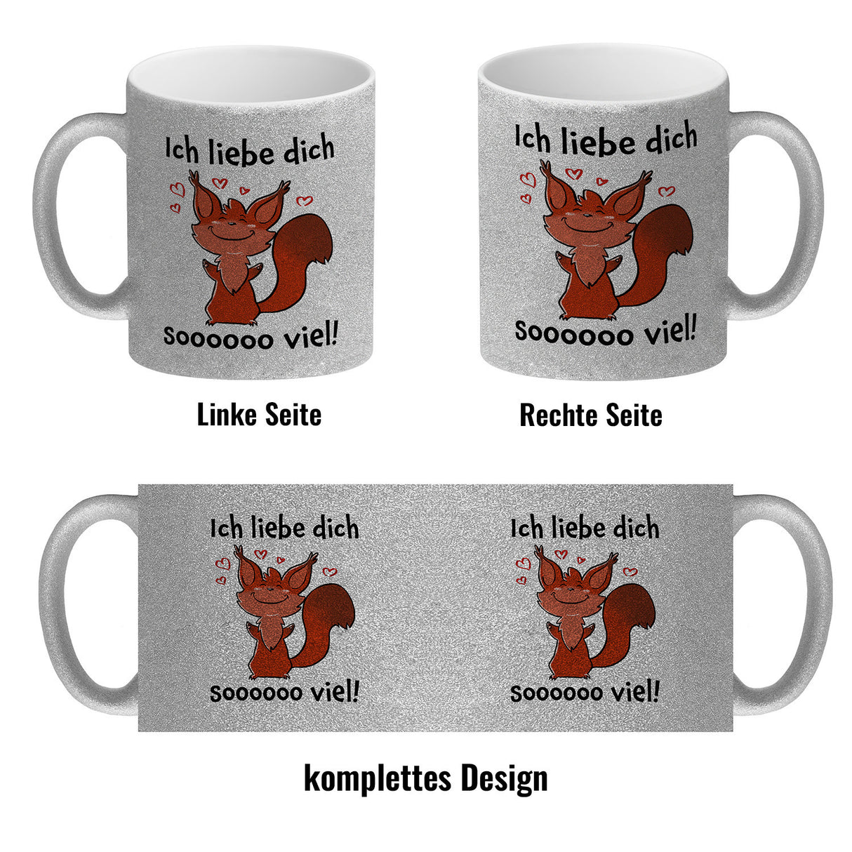 Ich liebe dich soooooo viel Kaffeebecher mit niedlichem Eichhörnchen