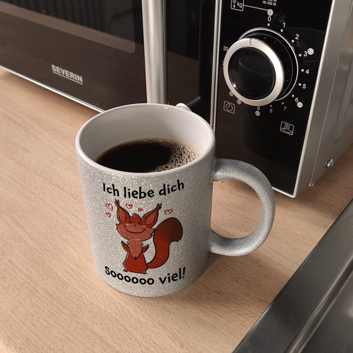 Ich liebe dich soooooo viel Kaffeebecher mit niedlichem Eichhörnchen