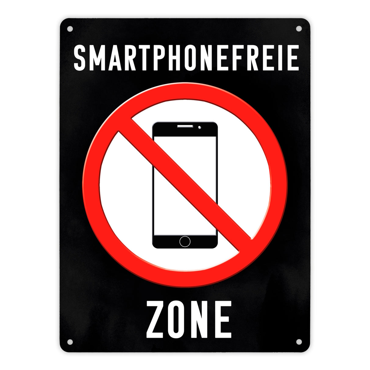 Smartphonefreie Zone Handy verboten Metallschild