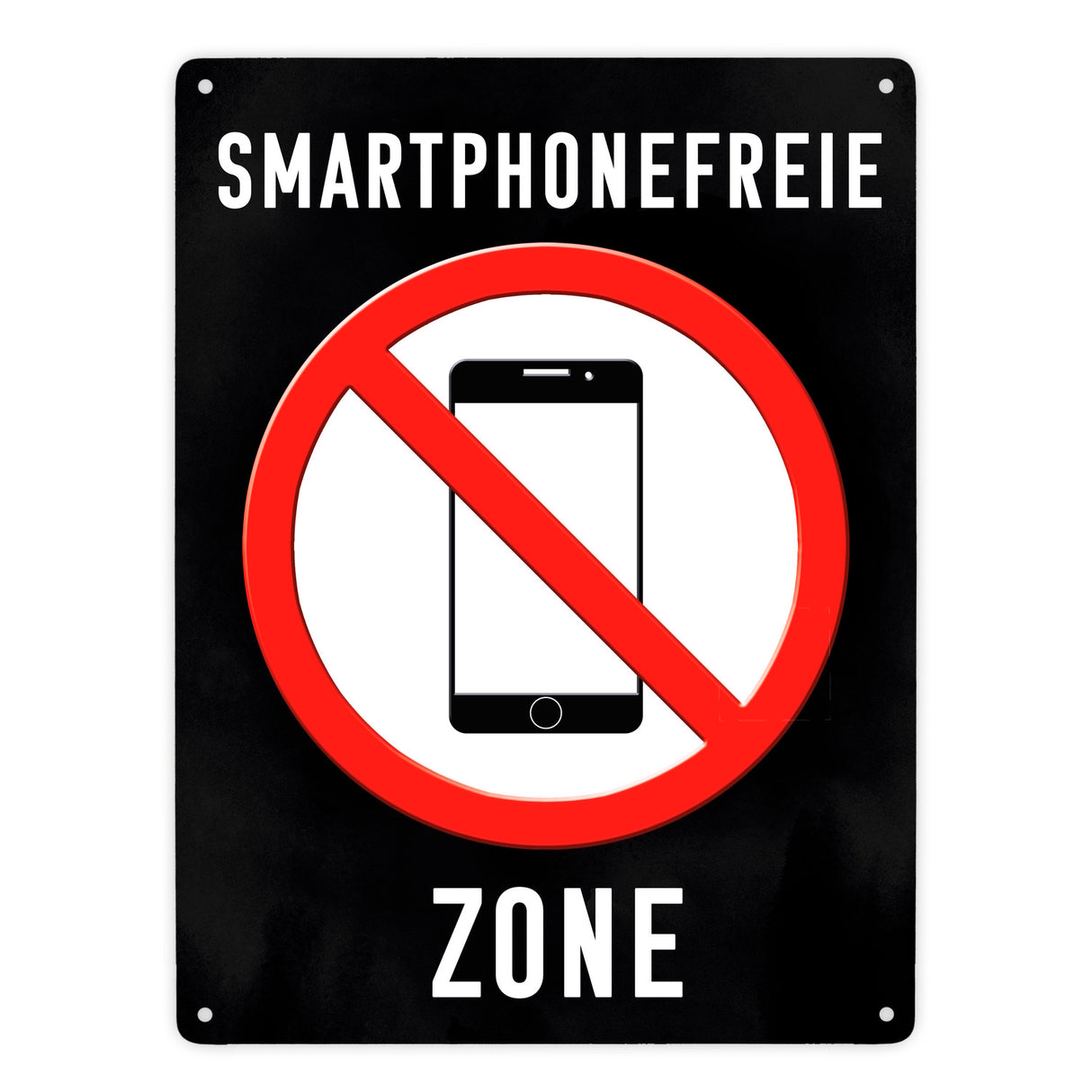 Smartphonefreie Zone Handy verboten Metallschild