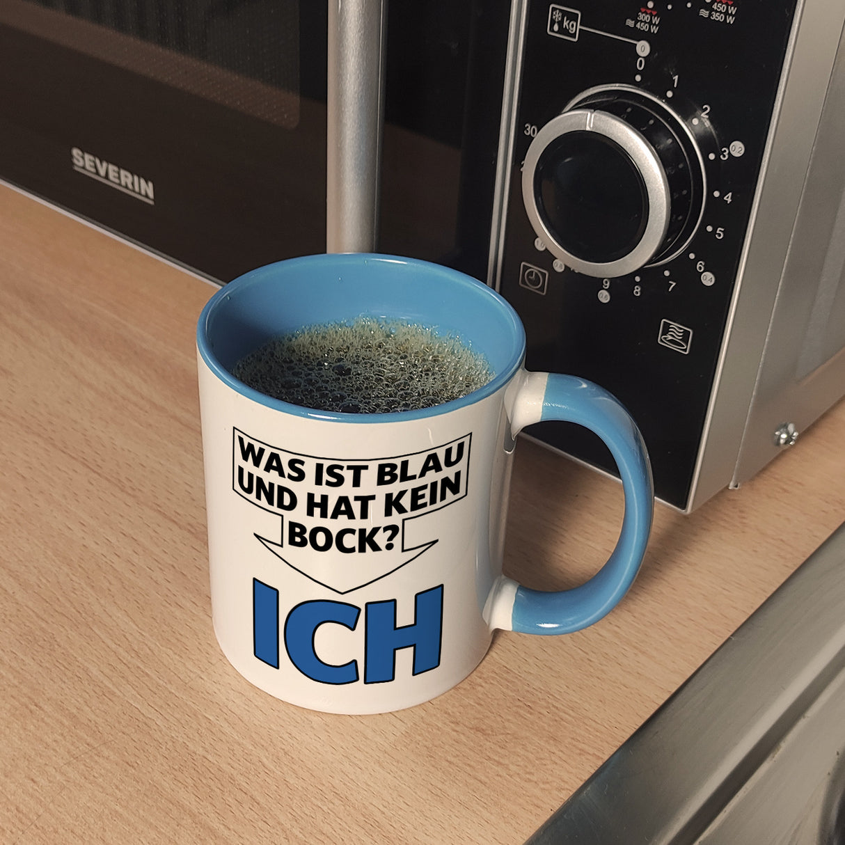 Was ist blau und hat kein Bock? - ICH Kaffeebecher