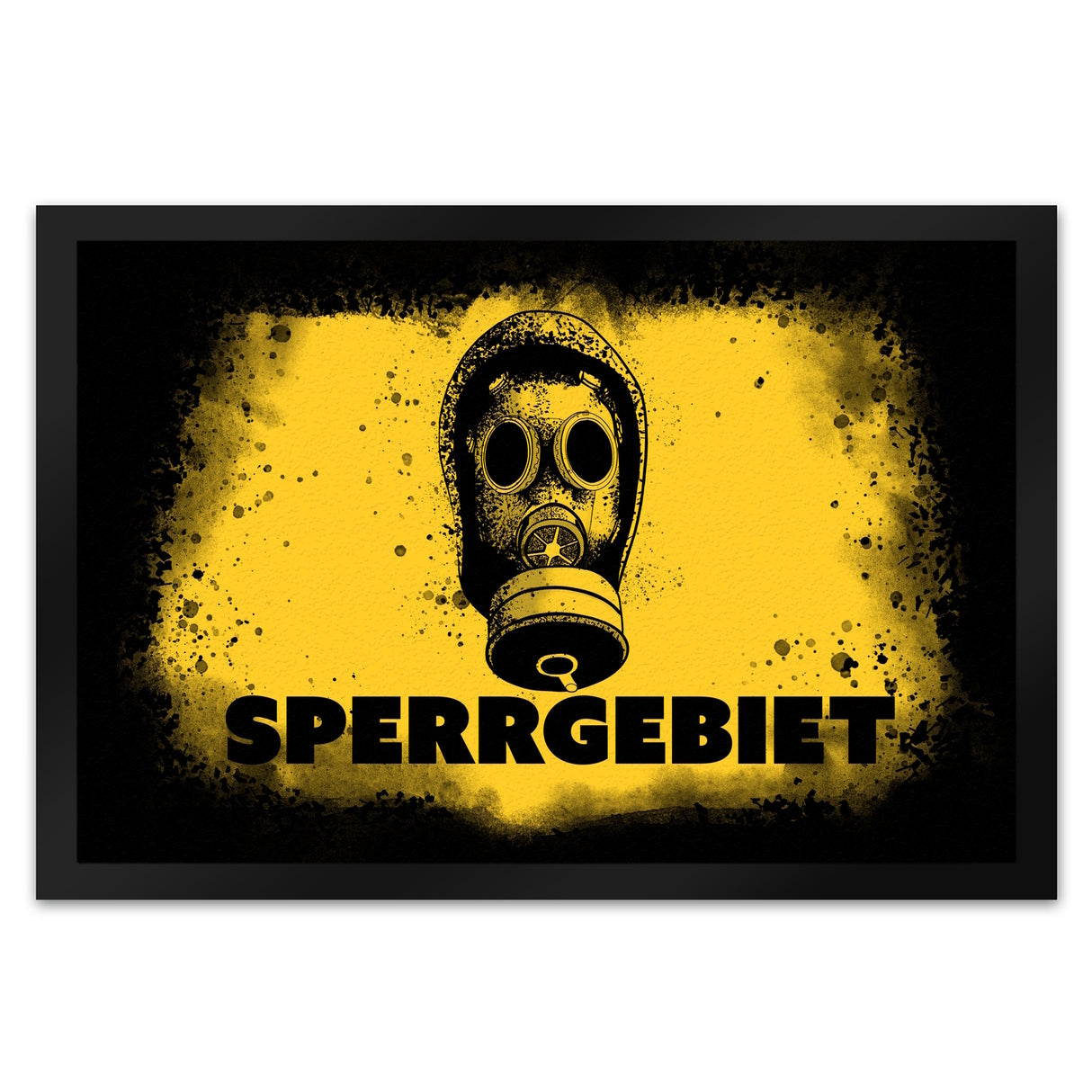 Sperrgebiet Fußmatte mit Gasmaskenmotiv