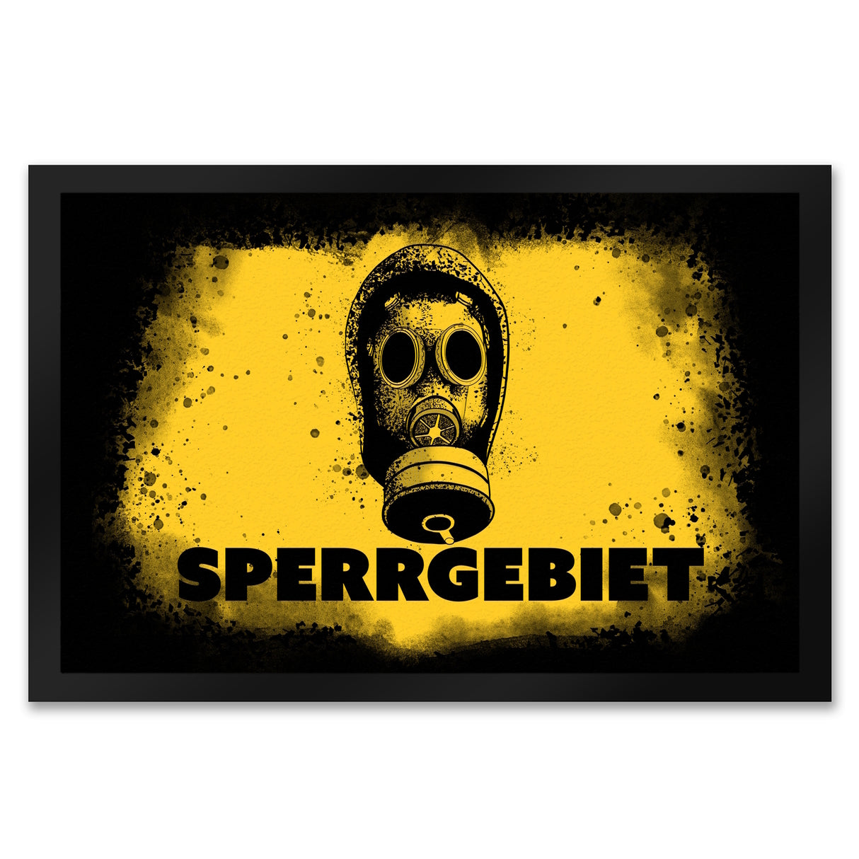 Sperrgebiet Fußmatte mit Gasmaskenmotiv
