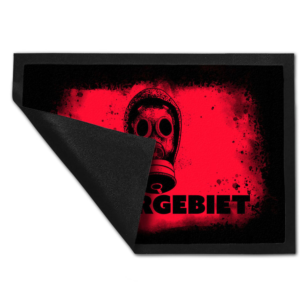Sperrgebiet Fußmatte mit Gasmaskenmotiv