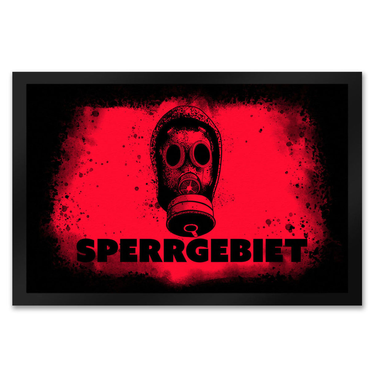Sperrgebiet Fußmatte mit Gasmaskenmotiv