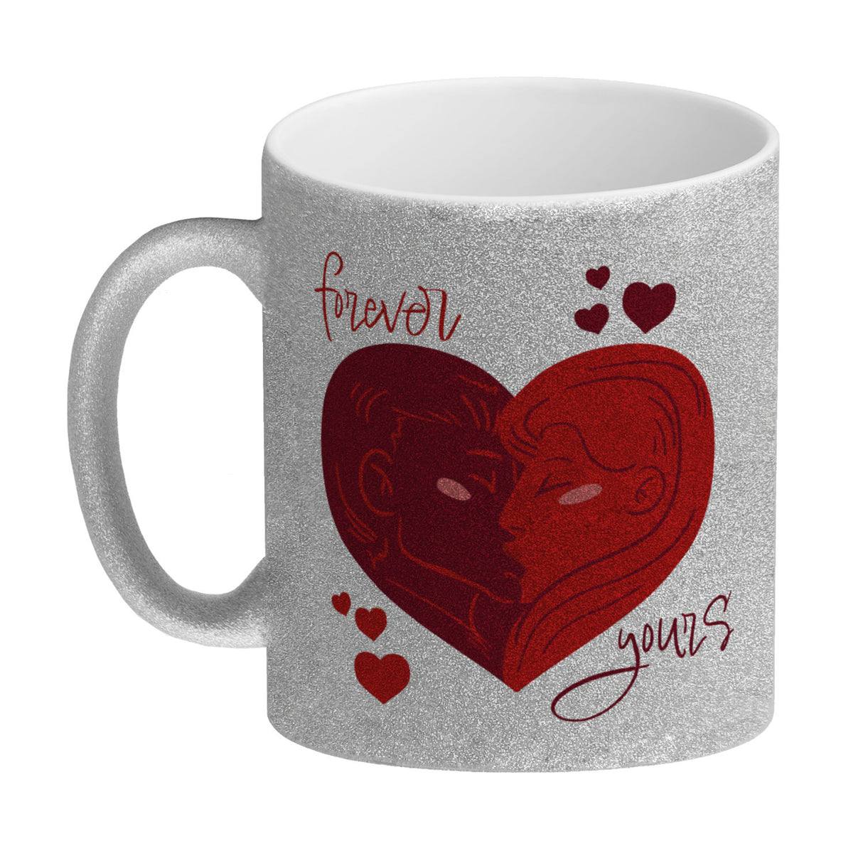 Forever yours Kaffeebecher mit küssendem Paar