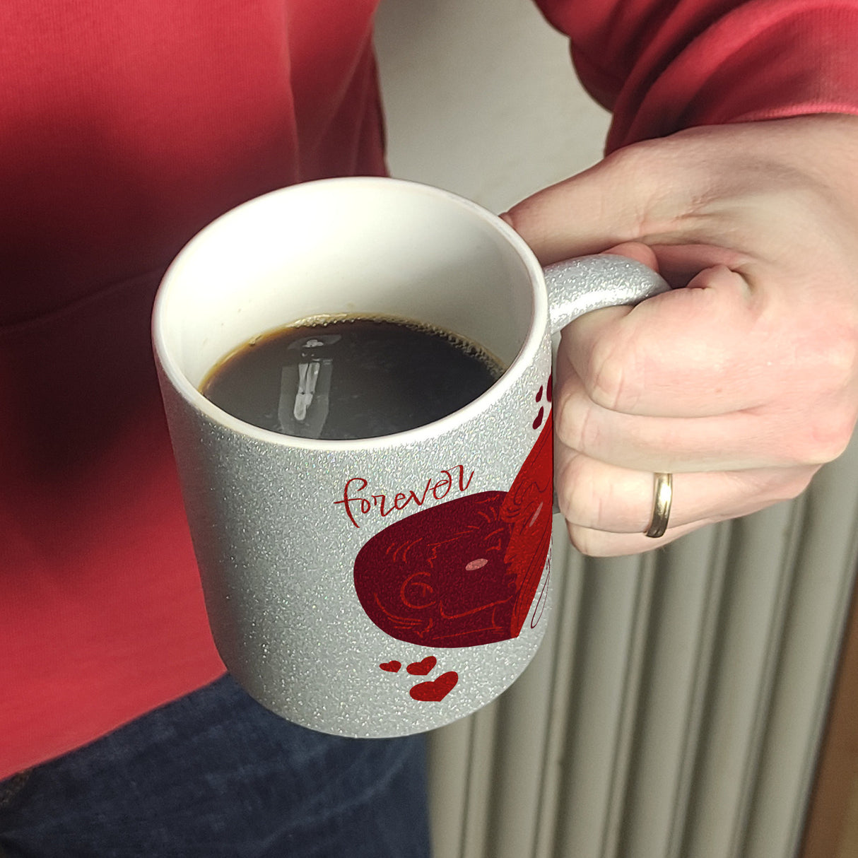 Forever yours Kaffeebecher mit küssendem Paar