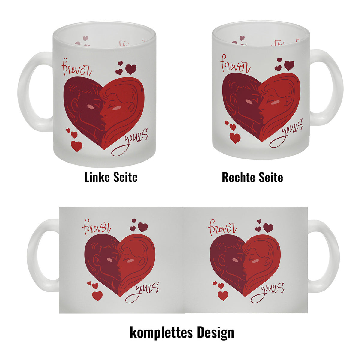 Forever yours Kaffeebecher mit küssendem Paar