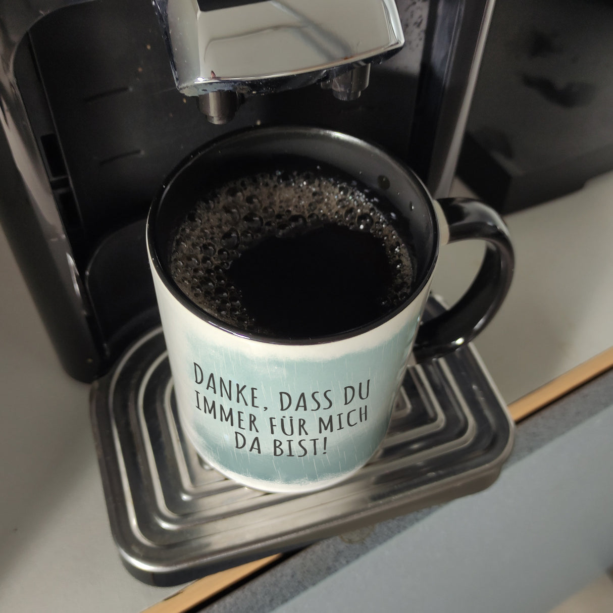 Danke, dass du immer für mich da bist Kaffeebecher mit schönem Motiv und Spruch