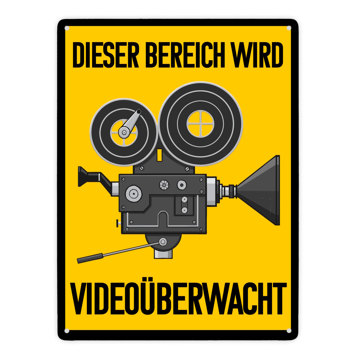 Dieser Bereich wird videoüberwacht Metallschild mit Filmkamera
