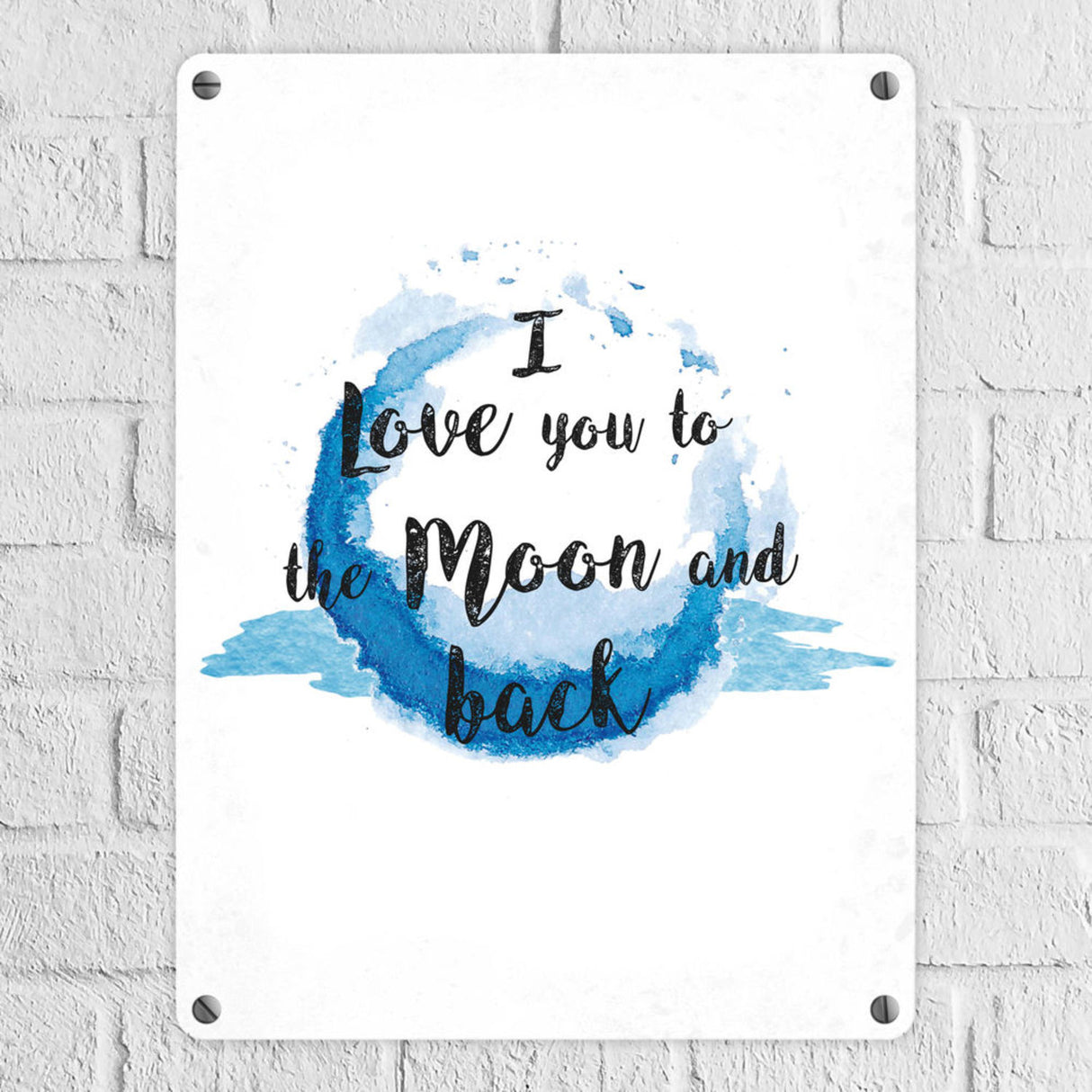 I love you to the Moon and back Valentinstag Metallschild in lila