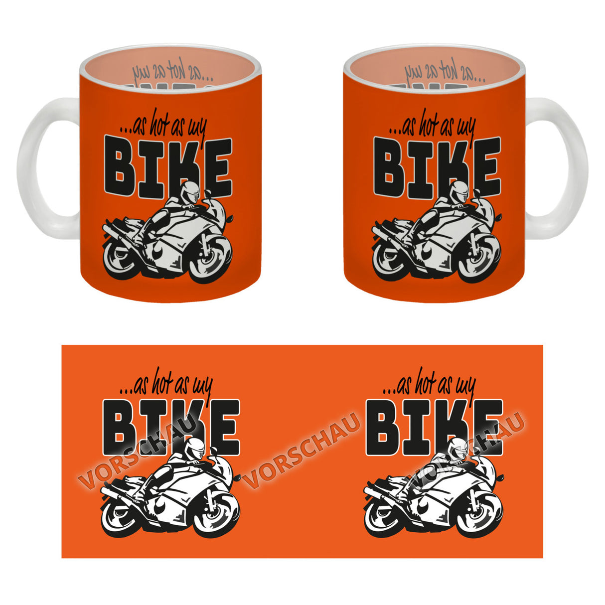 As hot as my Bike Kaffeebecher mit coolem Motorradfahrer Motiv in lila