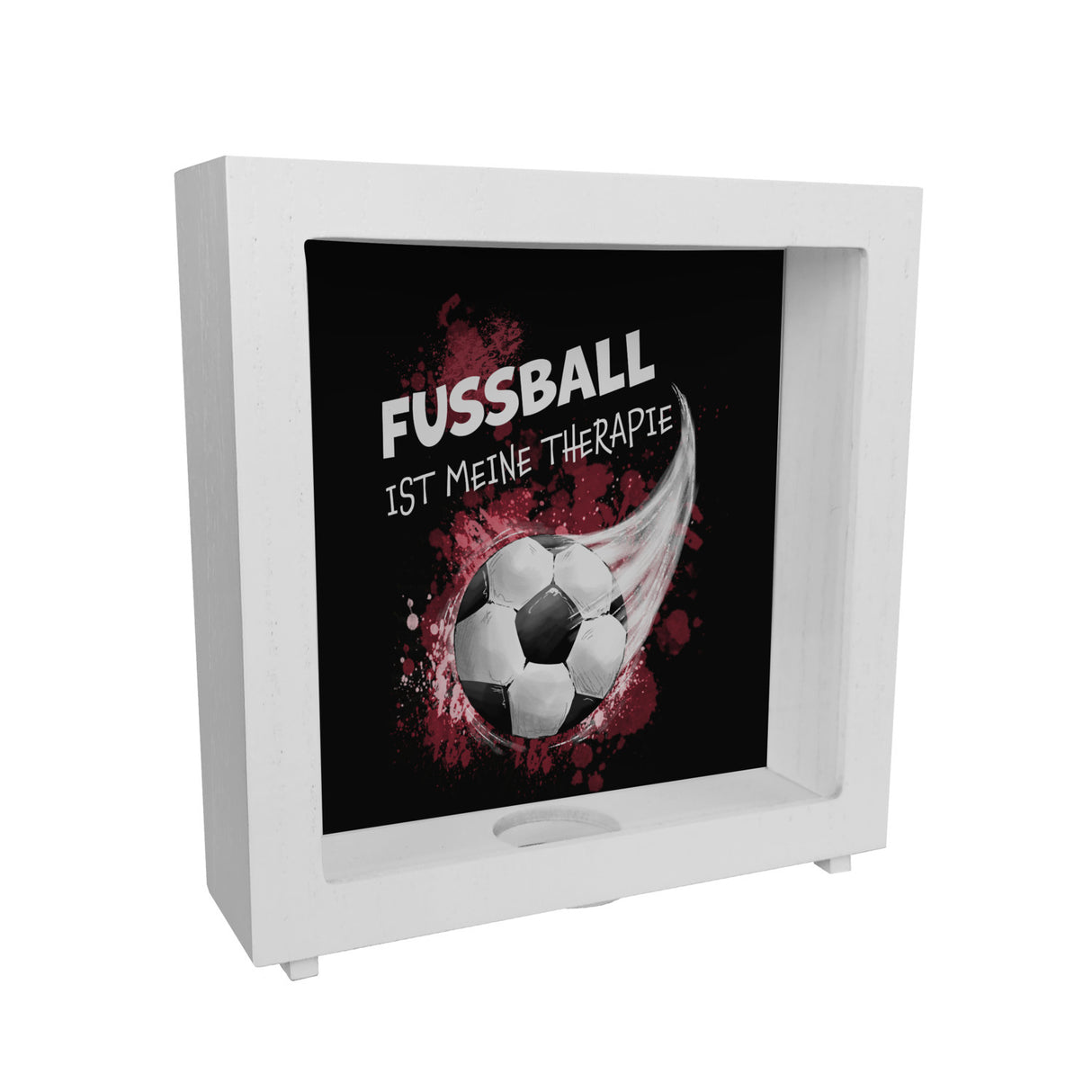 Fußball ist meine Therapie Spardose mit Fußball-Motiv