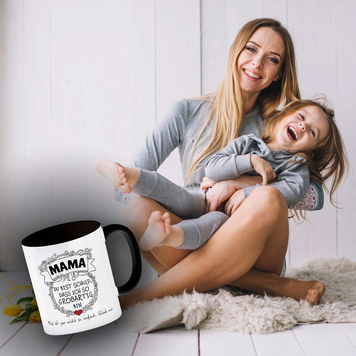 Mama du bist schuld, dass ich so großartig bin Kaffeebecher