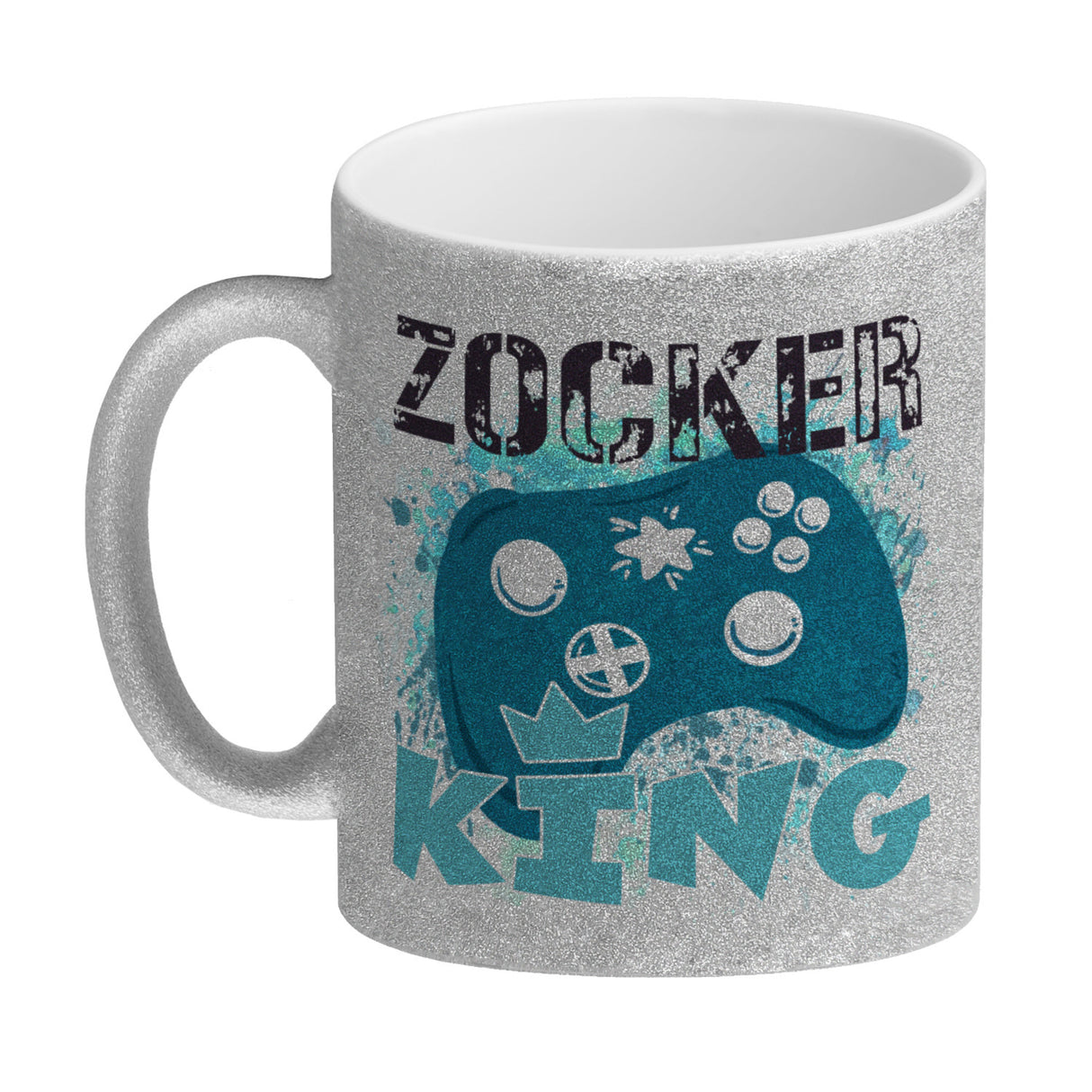 Zocker King Kaffeebecher mit Controller Motiv