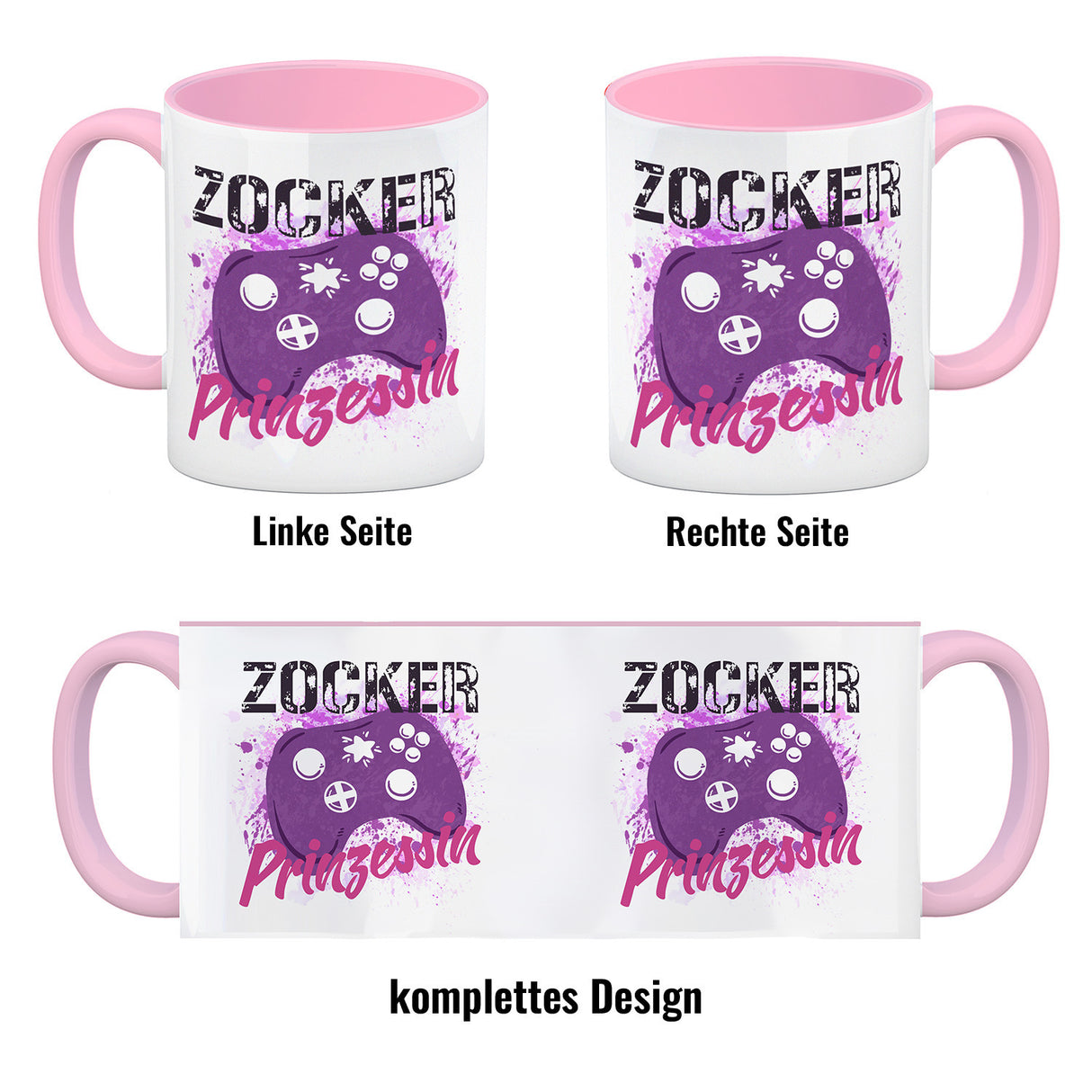 Zocker Prinzessin Kaffeebecher mit Controller Motiv