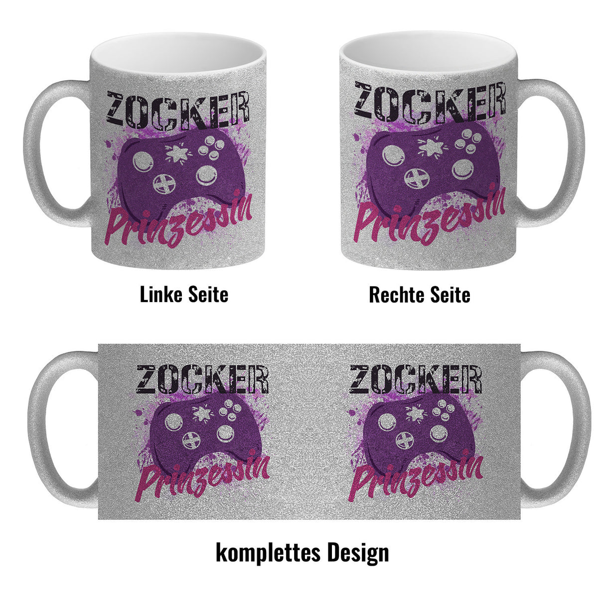Zocker Prinzessin Kaffeebecher mit Controller Motiv