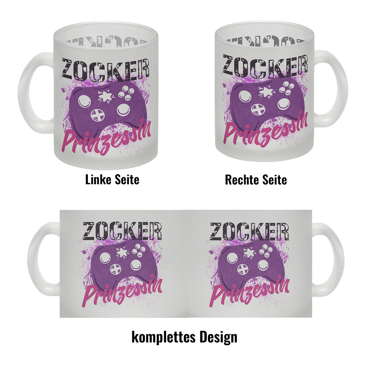 Zocker Prinzessin Kaffeebecher mit Controller Motiv