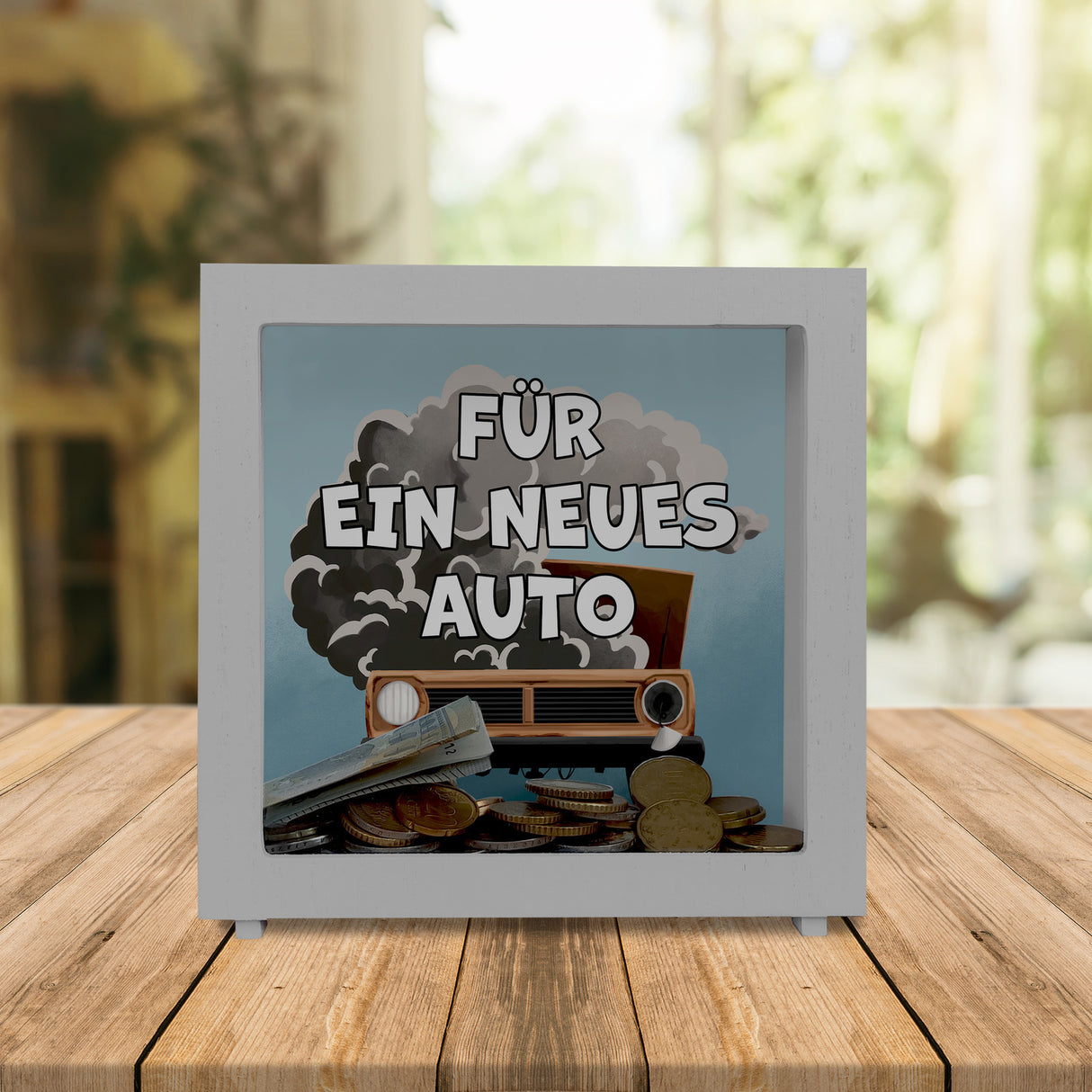 Für ein neues Auto Spardose mit lustigem Motiv