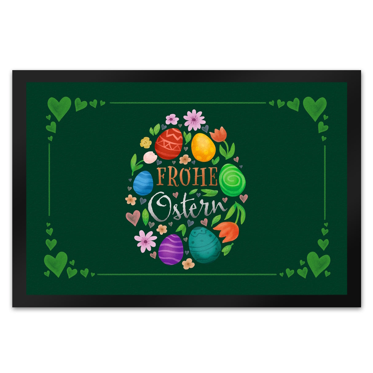 Frohe Ostern Fußmatte mit Frühlingsmotiven