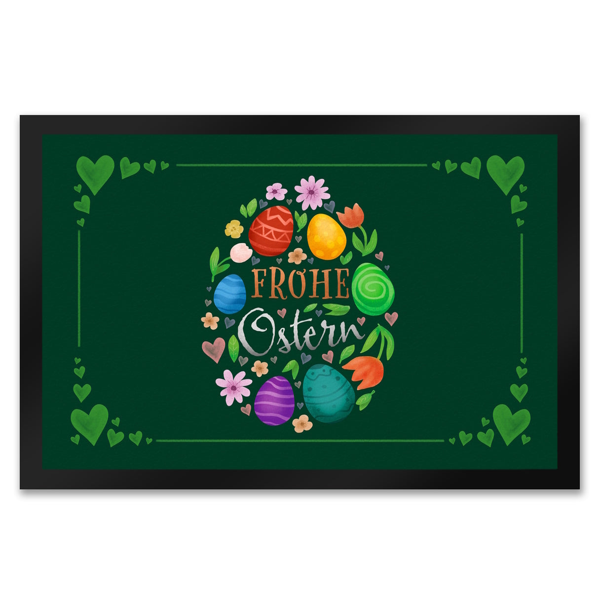 Frohe Ostern Fußmatte mit Frühlingsmotiven