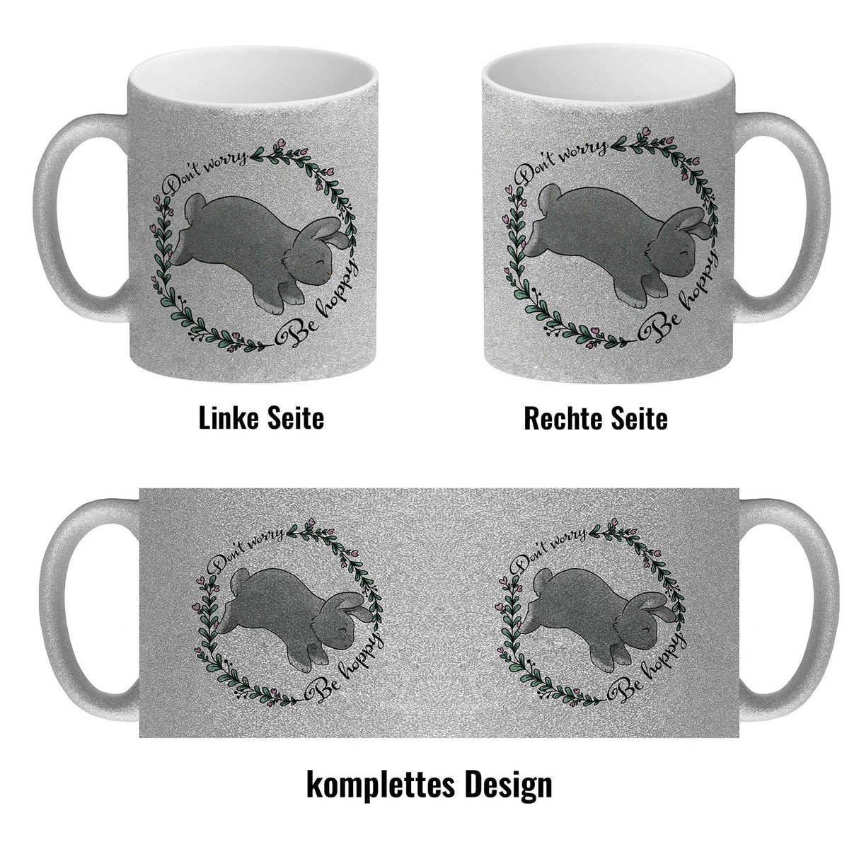 Don't worry be hoppy Kaffeebecher mit süßem Hoppelhasen