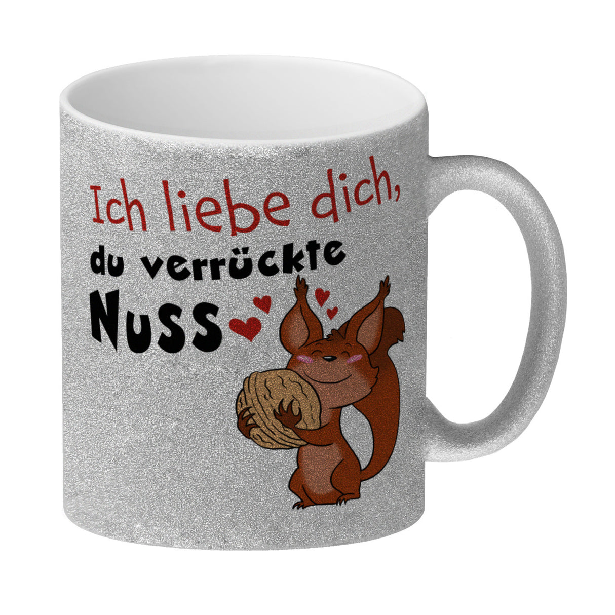Ich liebe dich verrückte Nuss Kaffeebecher mit süßem Eichhörnchen